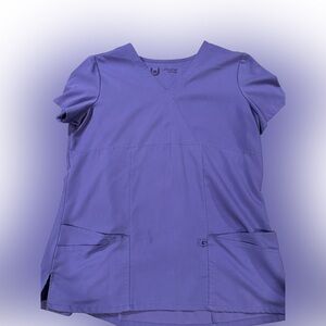 LG Lavender V-Neck Scrub Tunic with Patch Pockets